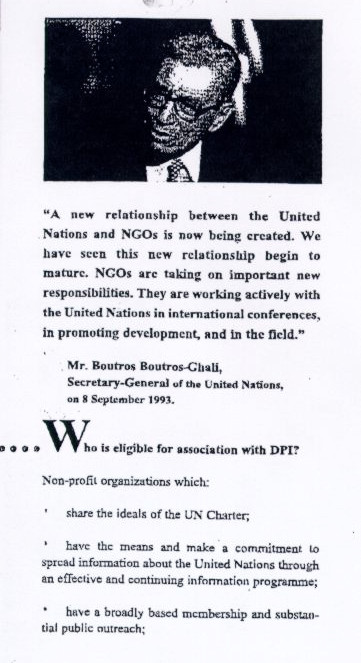 Page six of the 1994 DPI NGO brochure
